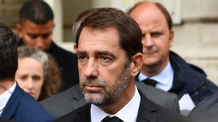 Le ministre de l'Intérieur, Christophe Castaner, en conférence de presse à la préfecture de police de Paris, le 3 octobre 2019. (JULIEN MATTIA / ANADOLU AGENCY)