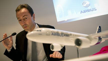 Le PDG d'Airbus, Fabrice Br&eacute;gier, le 12 juillet 2012 &agrave; Farnborough&nbsp;(Royaume-Uni). (ADRIAN DENNIS / AFP)