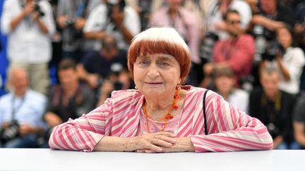 Agnès Varda lors du festival de Cannes en 2017. (LOIC VENANCE / AFP)