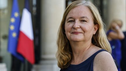 Nathalie Loiseau, membre du groupe Renew Europe&nbsp;du Parlement européen, pose à son arrivée avant une réunion avec le président français au palais de l'Élysée à Paris, le 6 septembre 2021. (LUDOVIC MARIN / AFP)