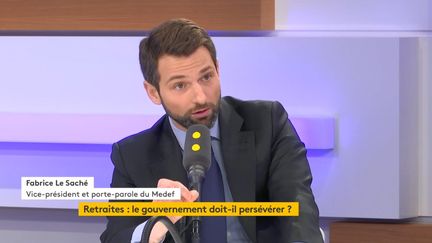 Fabrice Le Saché, vice-président et porte-parole du Medef, "invité éco" de franceinfo, le 9 décembre 2019. (FRANCEINFO)