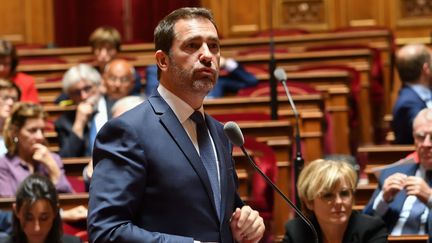 Christophe Castaner, au Sénat, le 16 mai 2019. (DANIEL PIER / NURPHOTO / AFP)