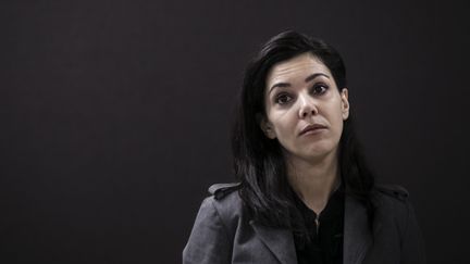 Sophia Chikirou, ci-contre le 25 Janvier 2017, lors d'un point presse portant sur l'un des "meeting holographique" de Jean-Luc Mélenchon. (VINCENT ISORE / MAXPPP)