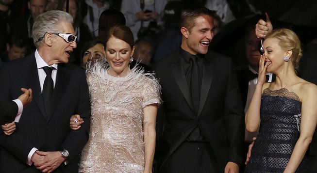 &nbsp; (David Cronenberg, Julianne Moore, Robert Pattinson, Sarah Gadon © Regis Duvignau/REUTERS)