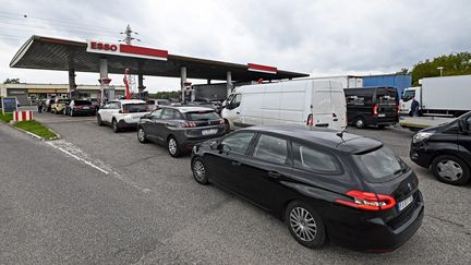 Une station-service à Nancy (Meurthe-et-Moselle), le 13 octobre 2022.&nbsp;&nbsp; (MAXPPP)