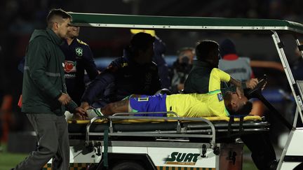 Neymar après sa blessure face à l'Uruguay, le 17 octobre 2023. (AFP)