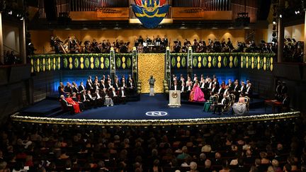 La cérémonie des Nobel 2018 réunissant les lauréats toutes catégories, la famille royale suédoise ainsi que les membres du comité Nobel, au Concert Hall de Stockholm le 10 décembre 2018. (JONATHAN NACKSTRAND)