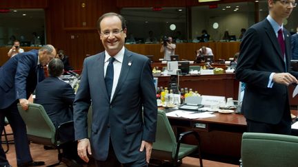 Fran&ccedil;ois Hollande &agrave; Bruxelles (Belgique), vendredi 29 juin&nbsp;lors du deuxi&egrave;me jour du Conseil europ&eacute;en. (BERTRAND LANGLOIS / AFP)