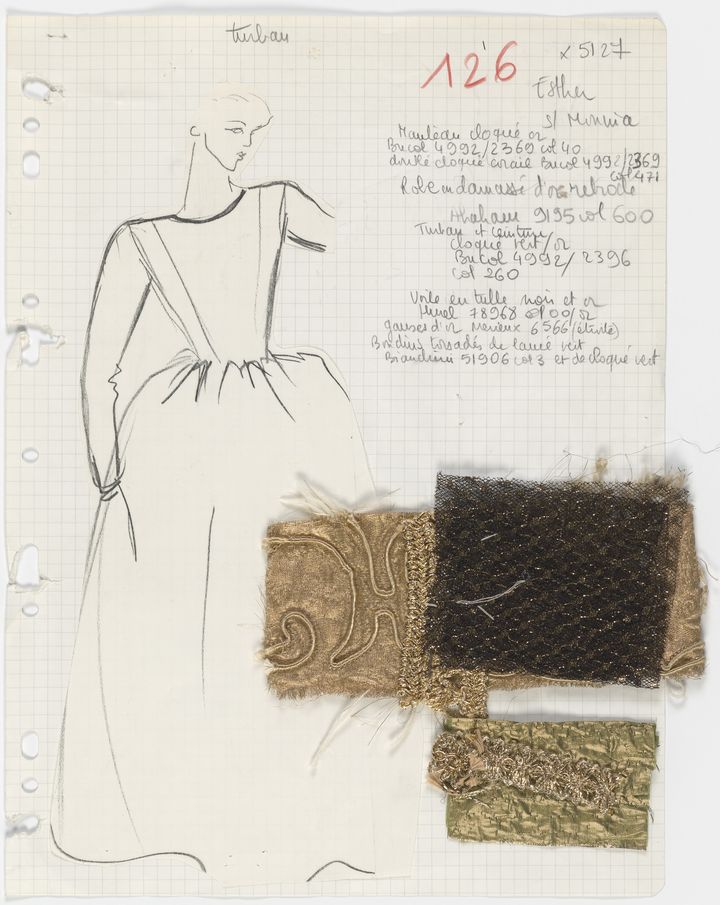 Fiche du studio dite "fiche de bible" de la robe de mariée dite Shakespeare collection haute couture automne-hiver 1980 (Yves Saint Laurent)