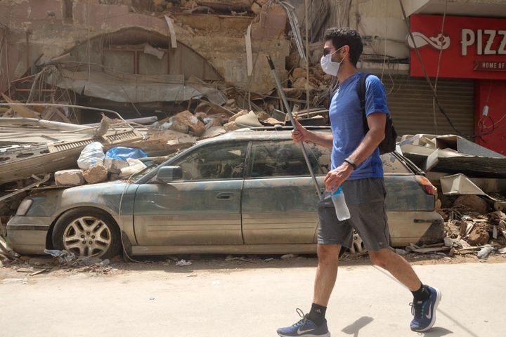 Les dégâts dans le quartier de Gemmayze, voisin du port de Beyrouth. (NATHANAEL CHARBONNIER / ESP - REDA INTERNATIONALE)