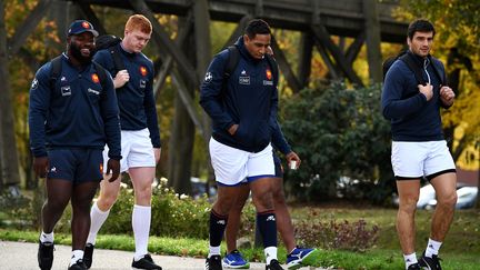 Des joueurs du XV de France à Marcoussis en préparation avant le match face à l'Afrique du Sud, le 6 novembre.&nbsp; (FRANCK FIFE/AFP)