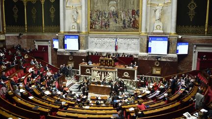 L'hémicycle de l'Assemblée nationale, à Paris, le 10 janvier 2023. (JULIEN DE ROSA / AFP)