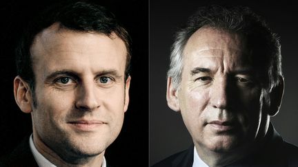 Emmanuel Macron a accepté "l'alliance" proposée par François Bayrou pour l'élection présidentielle, mercredi 22 février 2017. (JOEL SAGET / AFP)