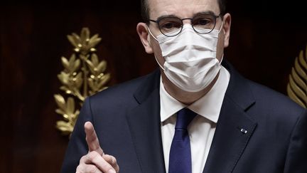 Le Premier ministre, Jean Castex, à l'Assemblée nationale, le 1er avril 2021. (THOMAS COEX / AFP)