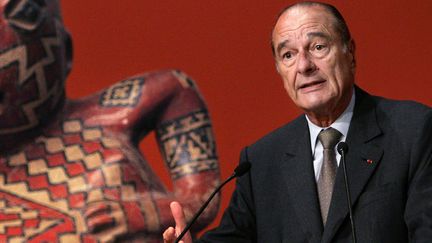 Jacques Chirac lors de son discours d'inauguration du musée du Quai Branly le 20 juin 2006 (PATRICK KOVARIK / POOL / AFP)