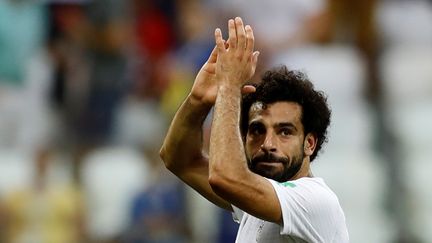 Mohamed Salah lors du match de l'Egypte contre l'Arabie Saoudite lors de la Coupe du monde, le 25 juin 2018. (GOKHAN BALCI / ANADOLU AGENCY)