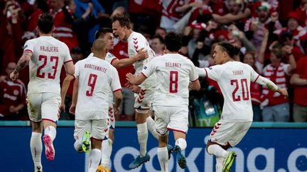 Le Danemark&nbsp;est remonté à la deuxième place du groupe B avec sa victoire lundi 21 juin contre la Russie. (DMITRIY GOLUBOVICH / ANADOLU AGENCY)