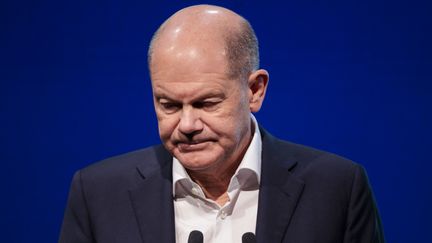 Le chancelier allemand, Olaf Scholz, le 7 novembre 2024 à Berlin (Allemagne). (CARSTEN KOALL / DPA / AFP)