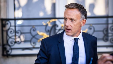 Frédéric Michel, former communications advisor to Emmanuel Macron, in front of the Elysée, in Paris, September 25, 2023. (XOSE BOUZAS / HANS LUCAS / AFP)