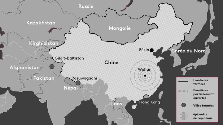 Les frontières chinoises fermées (FRANCEINFO)