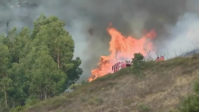 Incendie à Coimbra au Portugal