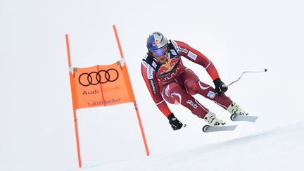 Le Norvégien Aksel Lund Svindal lors du Super-G de Kitzbühel.  (CHRISTOF STACHE / AFP)