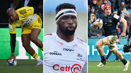 Teddy Thomas, Siya Kolisi, Josh van der Flier (de gauche à droite). (AFP)