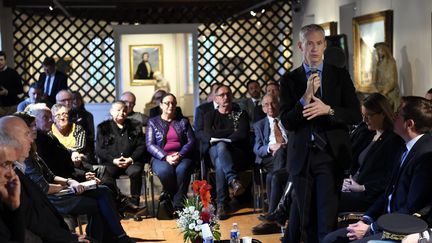 Franck Riester, ministre de la Culture, participe au débat avec les acteurs associatifs sociaux-culturels dans le cadre du Grand Débat National, le 5 février à Vesoul. (ALEXANDRE MARCHI / MAXPPP)