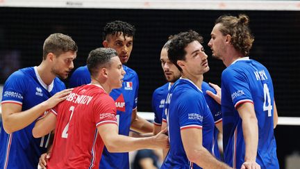 L'équipe de France de volley, le 21 juillet 2022 à Bologne en Italie.&nbsp; (ROBERTO TOMMASINI / LIVEMEDIA)