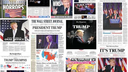 Les principales unes de la presse américaine après la victoire de Donald Trump. (DR)