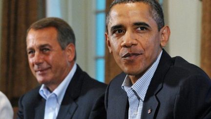 Le président Obama avec le président de la Chambre des représentants, le républicain John Boehner. 10 juillet 2011. (AFP - Mandel Ngan)