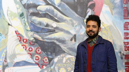 L'artiste égyptien Ammar Abo Bakr à la biennale d'art urbain de Völklingen en Allemagne (30 mars 2015)
 (Jean-Christophe Verhaegen / AFP)