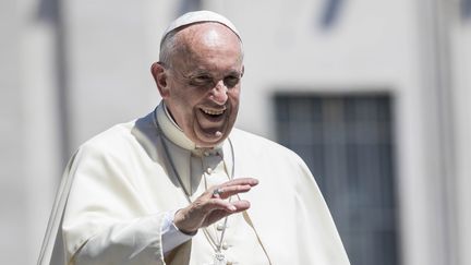 Le pape François quitte une audience générale au Vatican, le 18 juin 2016. (GIUSEPPE CICCIA / NURPHOTO / AFP)