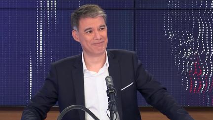 Olivier Faure,&nbsp;premier secrétaire du Parti socialiste, était l'invité du "8h30 franceinfo", jeudi 15 avril 2021. (FRANCEINFO / RADIOFRANCE)