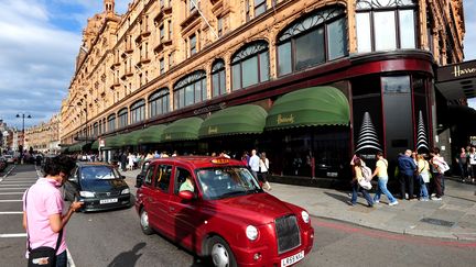 Harrod's, le grand magasin le plus connu de Londres, ici photographié le 213 janvier 2013. (ANTOINE LORGNIER  / ONLY WORLD)