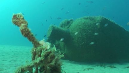 Dans la baie de Talamone, un site protégé italien, des artistes bénévoles ont conçu des sculptures qui ont ensuite été immergées, afin de briser les filets des chalutiers. (FRANCE 2)