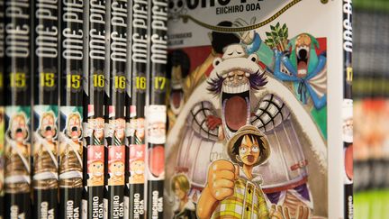 "One piece" comic books are displayed at the Paris Book Fair 2019 (salon du livre) at the Parc des Expositions in Paris on March 18, 2019 in Paris.&nbsp; (JOEL SAGET / AFP)