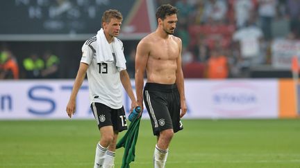 Thomas Müller et Mats Hummels en sélection allemande, pour un match amical contre l'Arabie Saoudite le 8 juin 2018. (REVIERFOTO/ACTION PRESS/SIPA / REX)