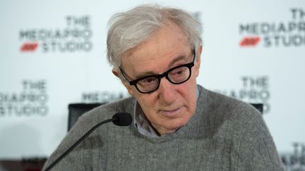 Le réalisateur Woody Allen, lors d'une conférence de presse le 9 juillet 2019 à San Sebastian (Espagne). (ANDER GILLENEA / AFP)