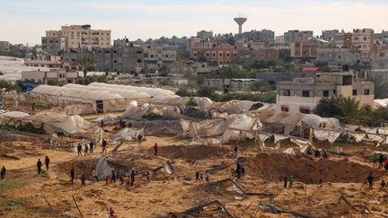 The town of Rafah, south of the Gaza Strip, February 12, 2024. (SAID KHATIB / AFP)