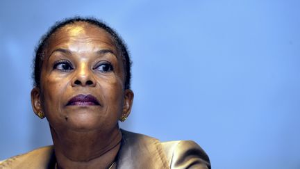 En visite &agrave; l'Ecole nationale de la magistrature de Bordeaux (Gironde) vendredi 31 ao&ucirc;t,&nbsp;Christiane Taubira a fait un malaise. (JEAN-PIERRE MULLER / AFP)