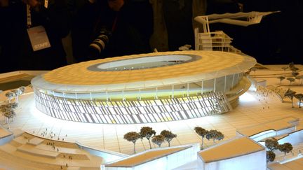 La maquette du nouveau stade de l'AS Roma (GABRIEL BOUYS / AFP)