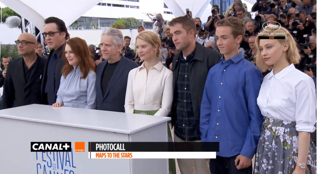 Le photocall de l'équipe du film "Maps to the Stars".
 (Youtube - TV Festival de Cannes)