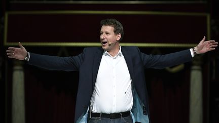 Yannick Jadot&nbsp;au meeting EELV au Cirque d'Hiver à Paris le 21 mai 2019. (STEPHANE DE SAKUTIN / AFP)