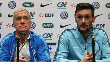 Hugo Lloris, lundi en conférence de presse (JUSTIN TALLIS / AFP)