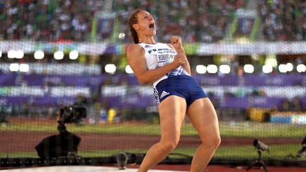 La Française Mélina Robert-Michon, aux qualifications des championnats du monde de lancer du disque, le 18 juillet 2022, à Eugene (Etats-Unis). (EZRA SHAW / GETTY IMAGES NORTH AMERICA)