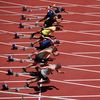 Le départ du 100 mètres de l'épreuve de décathlon, le 19 juin 2021, lors des&nbsp;sélections olympiques américaines d'athlétisme à Eugene (Etats-Unis). (PATRICK SMITH / AFP)