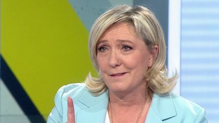 "Dimanche en politique" recevait dimanche 23 janvier Marine Le Pen, candidate du Rassemblement national à l'élection présidentielle de 2022. (CAPTURE D'ÉCRAN FRANCE 3)