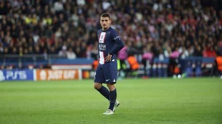 Marco Verratti face au Benfica Lisbonne, le 11 octobre 2022 au Parc des princes. (PHOTOPQR/LE PARISIEN via MAXPPP)