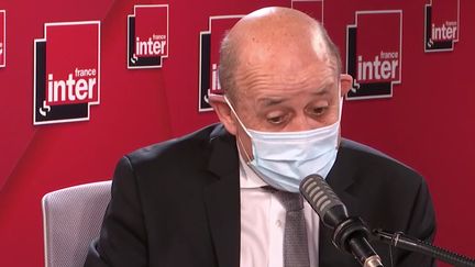 Jean-Yves Le Drian, le 18 février 2021, sur France Inter. (FRANCE INTER / RADIO FRANCE)